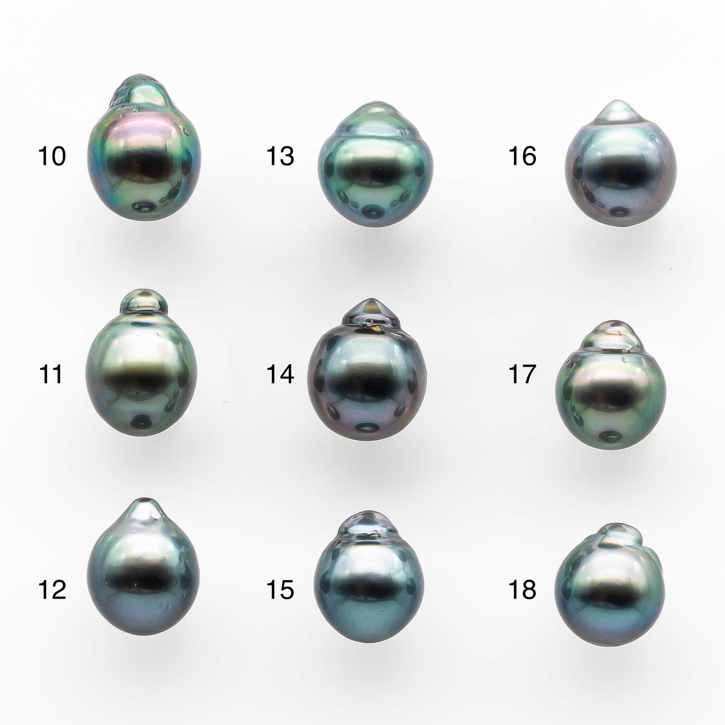 8-9mm Tahitian Pearl Drop with High Luster and Natural Color with Minor Blemishes, Loose Single Piece Undrilled, SKU # 2045TH