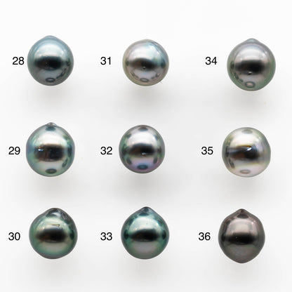 8-9mm Tahitian Pearl Drop with High Luster and Natural Color with Minor Blemishes, Loose Single Piece Undrilled, SKU # 2046TH