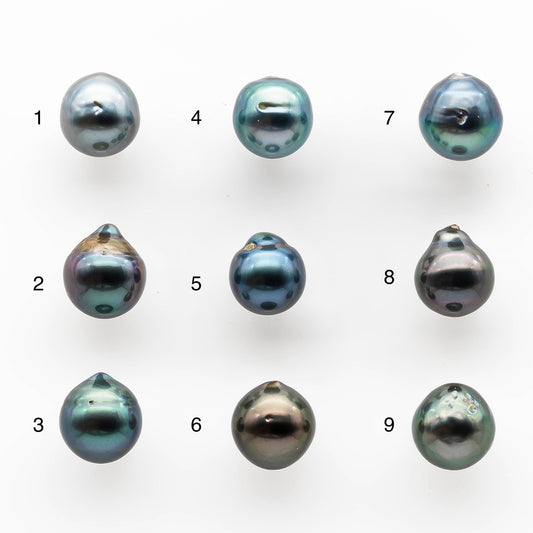 8-9mm Tahitian Pearl in Natural Color and High Luster, Undrilled Loose Single Piece, SKU # 2049TH