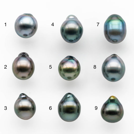 9-10mm High Quality Tahitian Pearl in Natural Color and Very Nice Luster, Single Piece Loose Undrilled for Making Jewelry SKU # 2051TH