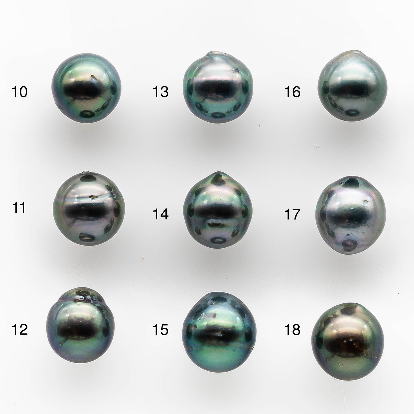 9-10mm Tahitian Pearl Drop Undrilled Loose Single Piece in High Luster and Natural Color with Minor Blemishes, SKU # 2054TH