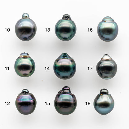 9-10mm Tahitian Pearl Drop with High Luster and Natural Color with Minor Blemishes, Loose Single Piece Undrilled, SKU # 2056TH