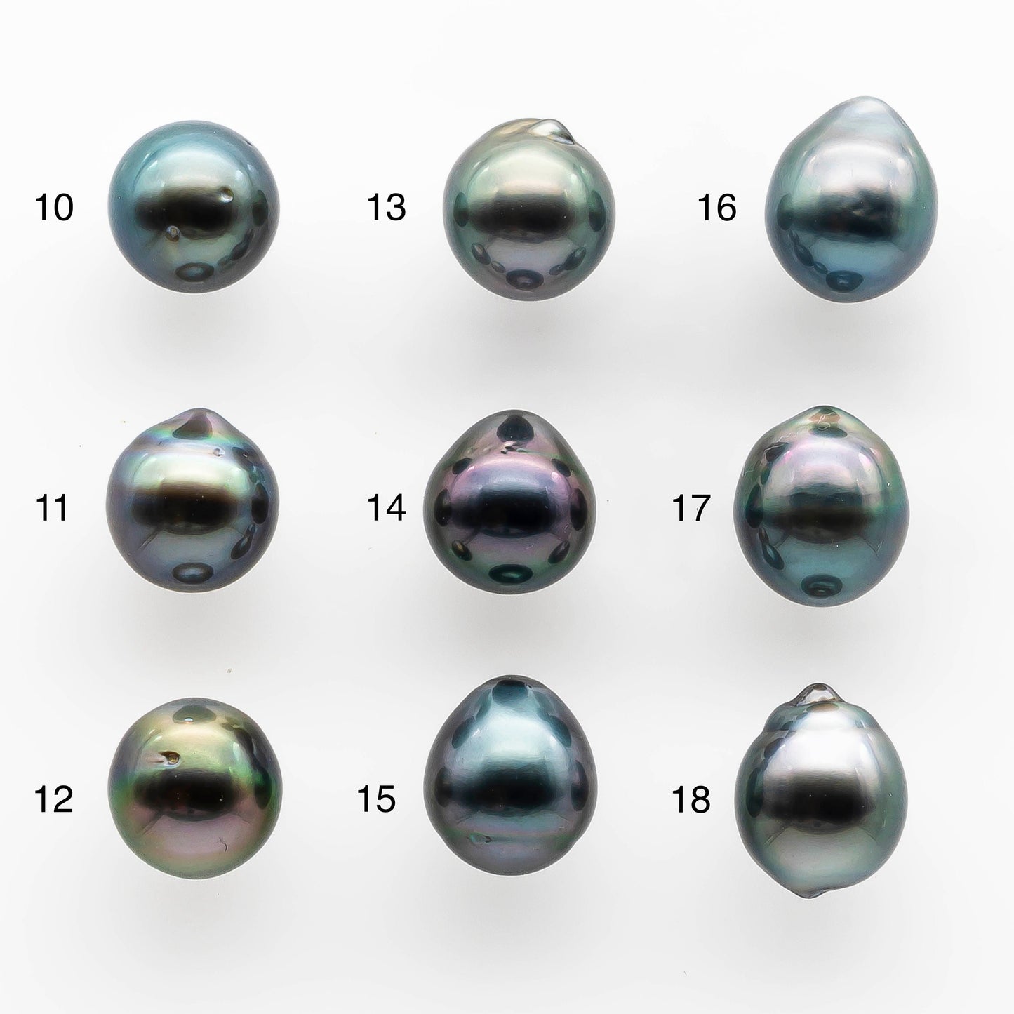 10-11mm Tahitian Pearl Drop with High Luster and Natural Color with Minor Blemishes, Loose Single Piece Undrilled, SKU # 2058TH