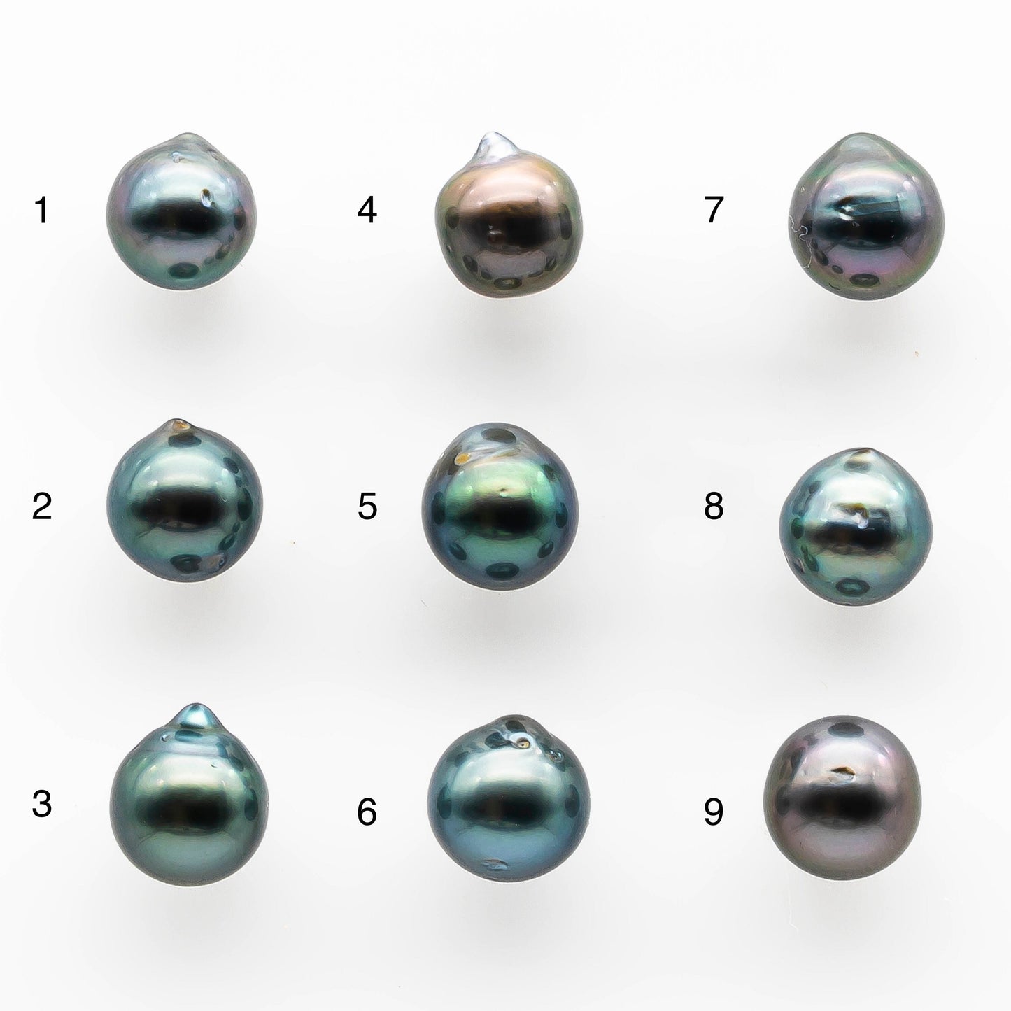 8-9mm Undrilled Drop Tahitian Pearl in High Luster and Natural Color with Minor Blemishes, Loose Single Piece, SKU # 2047TH