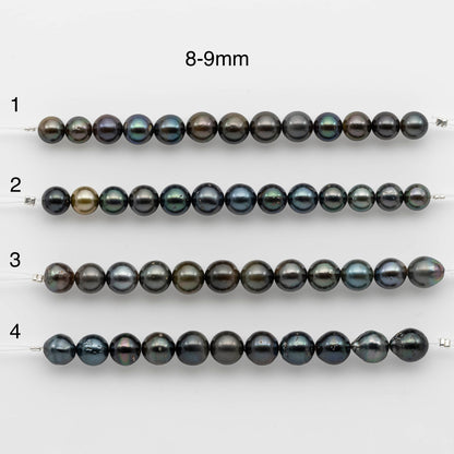8-10mm Tahitian Pearl in Short Strand with All Natural Color with High Luster for Jewelry Making, SKU# 2061TH