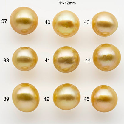 10-12mm Gold South Sea Pearl Drops Undrilled for Jewelry Making, Natural Gold Color Saltwater Pearl, SKU#1992GS