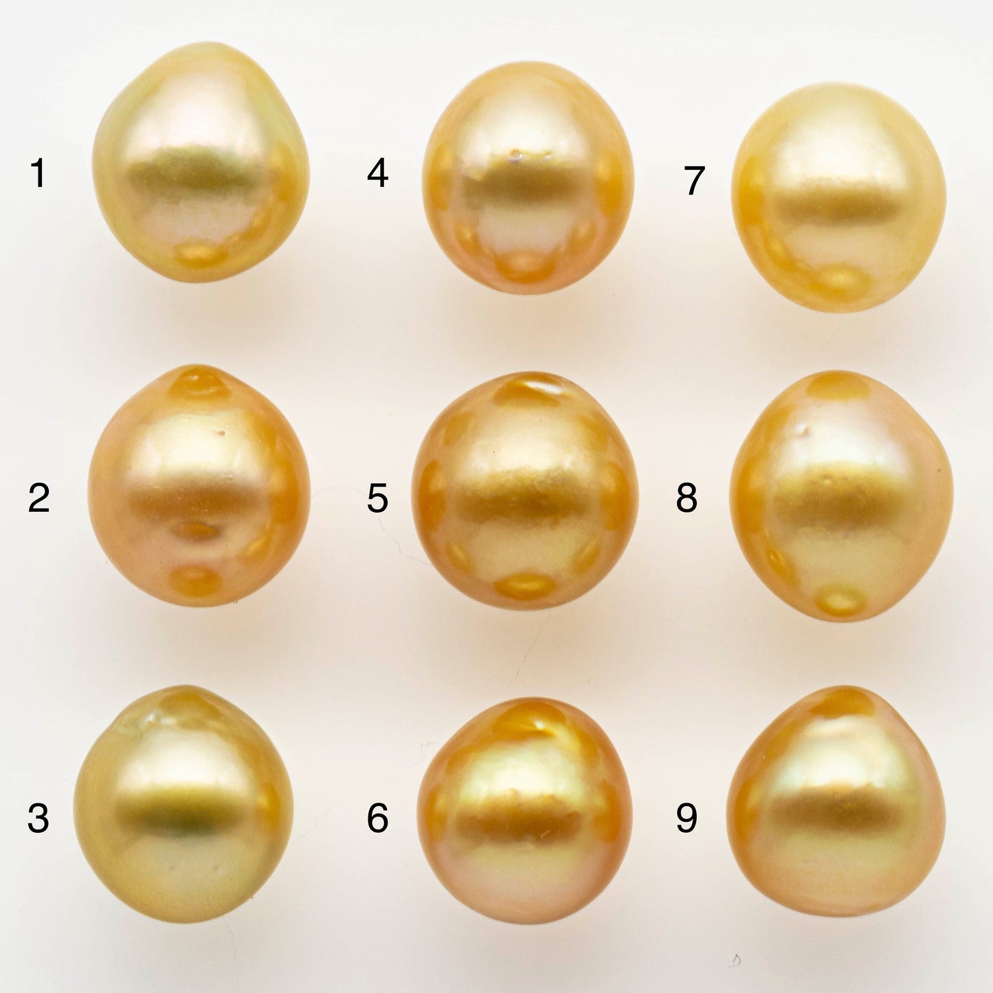 11-12mm Gold South Sea Pearl Drops Undrilled for Jewelry Making, Natural Gold Color Saltwater Pearl, SKU#1993GS