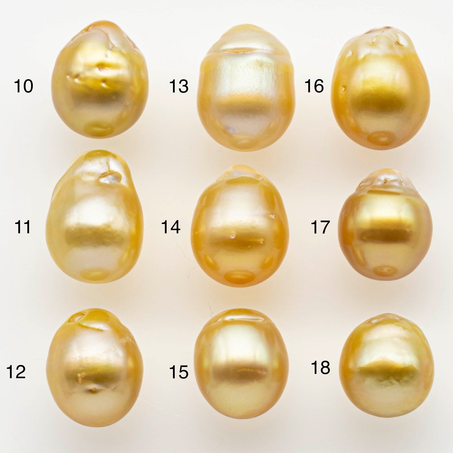 11-12mm South Sea Pearl, Gold Drop Single Piece Nondrilled with High Luster and Minor Blemishes for Jewelry Making, SKU # 1996GS