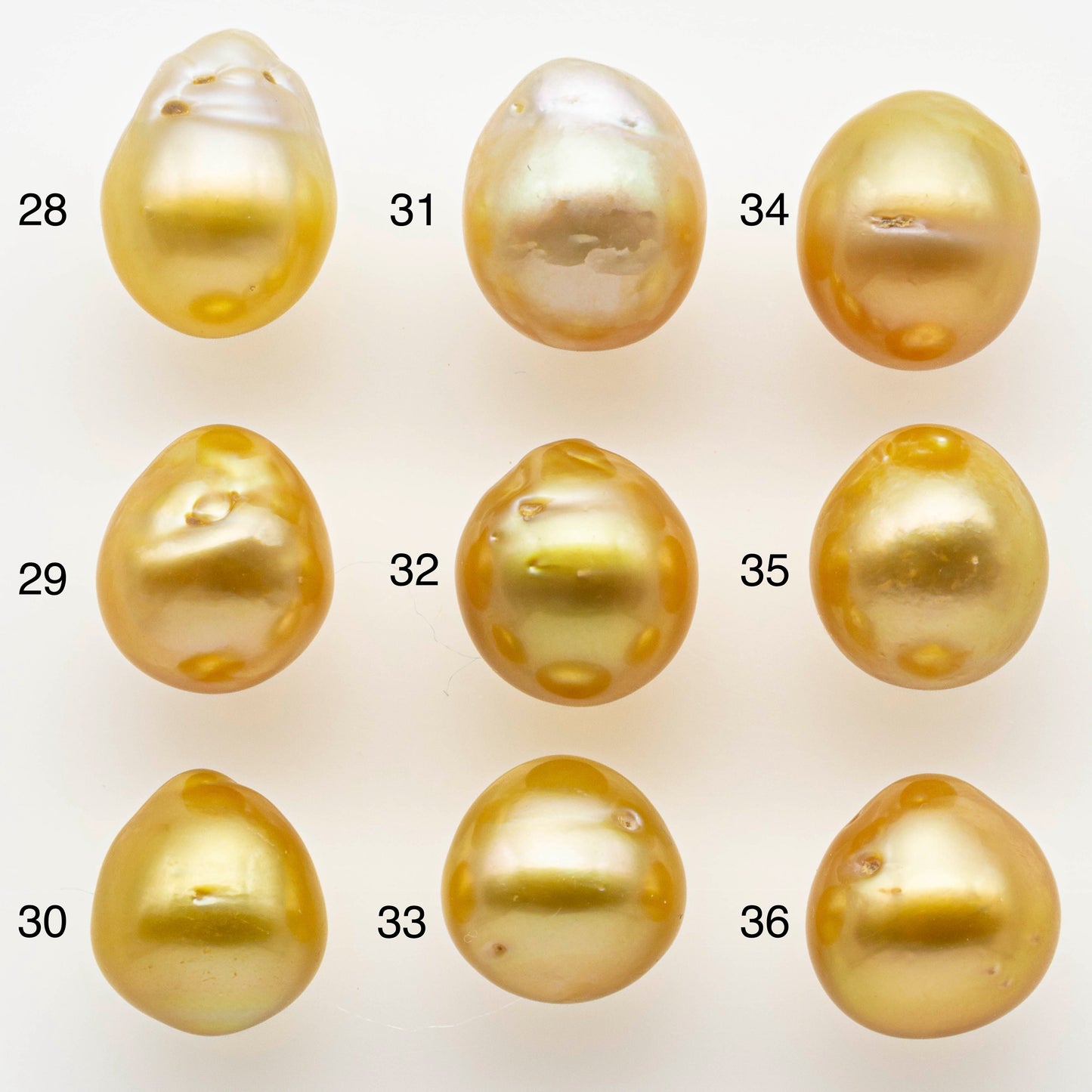 11-12mm South Sea Pearl, Gold Drop Single Piece Nondrilled with High Luster and Minor Blemishes for Jewelry Making, SKU # 1996GS