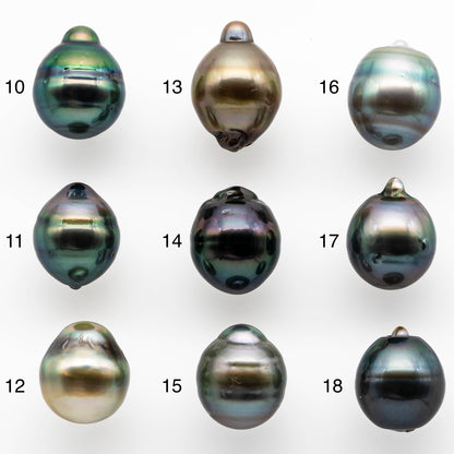 11-12mm Undrilled Tahitian Pearl Drop Shape Single Piece Loose in Natural Color and High Luster, SKU # 1999TH