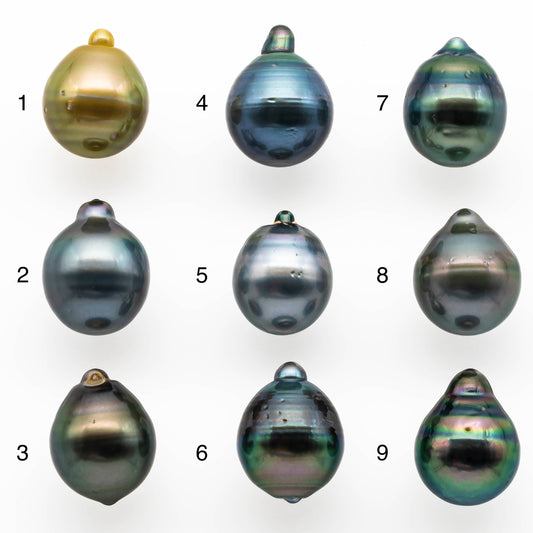 11-12mm Undrilled Tahitian Pearl Drop Shape Single Piece Loose in Natural Color and High Luster, SKU # 1999TH