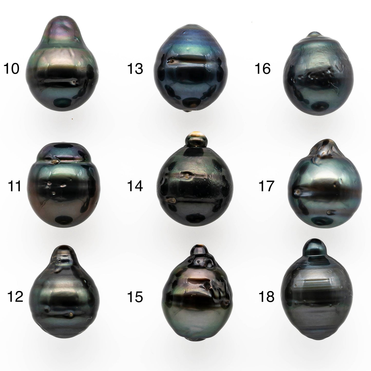 11-12mm Tahitian Pearl Drop with High Luster and Natural Color with Minor Blemishes, Loose Single Piece Undrilled, SKU # 2002TH