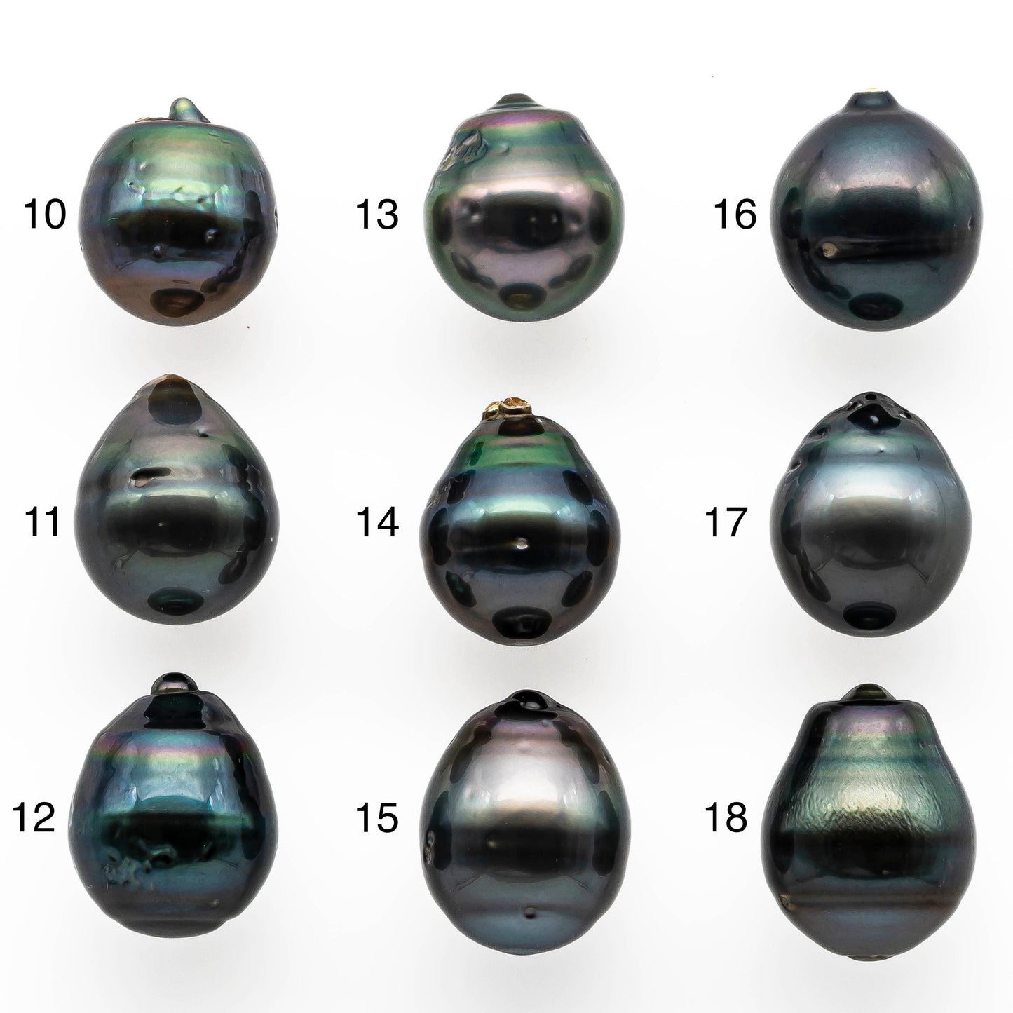 12-13mm Tahitian Pearl Drop with High Luster and Natural Color with Minor Blemishes, Loose Single Piece Undrilled, SKU #2008TH