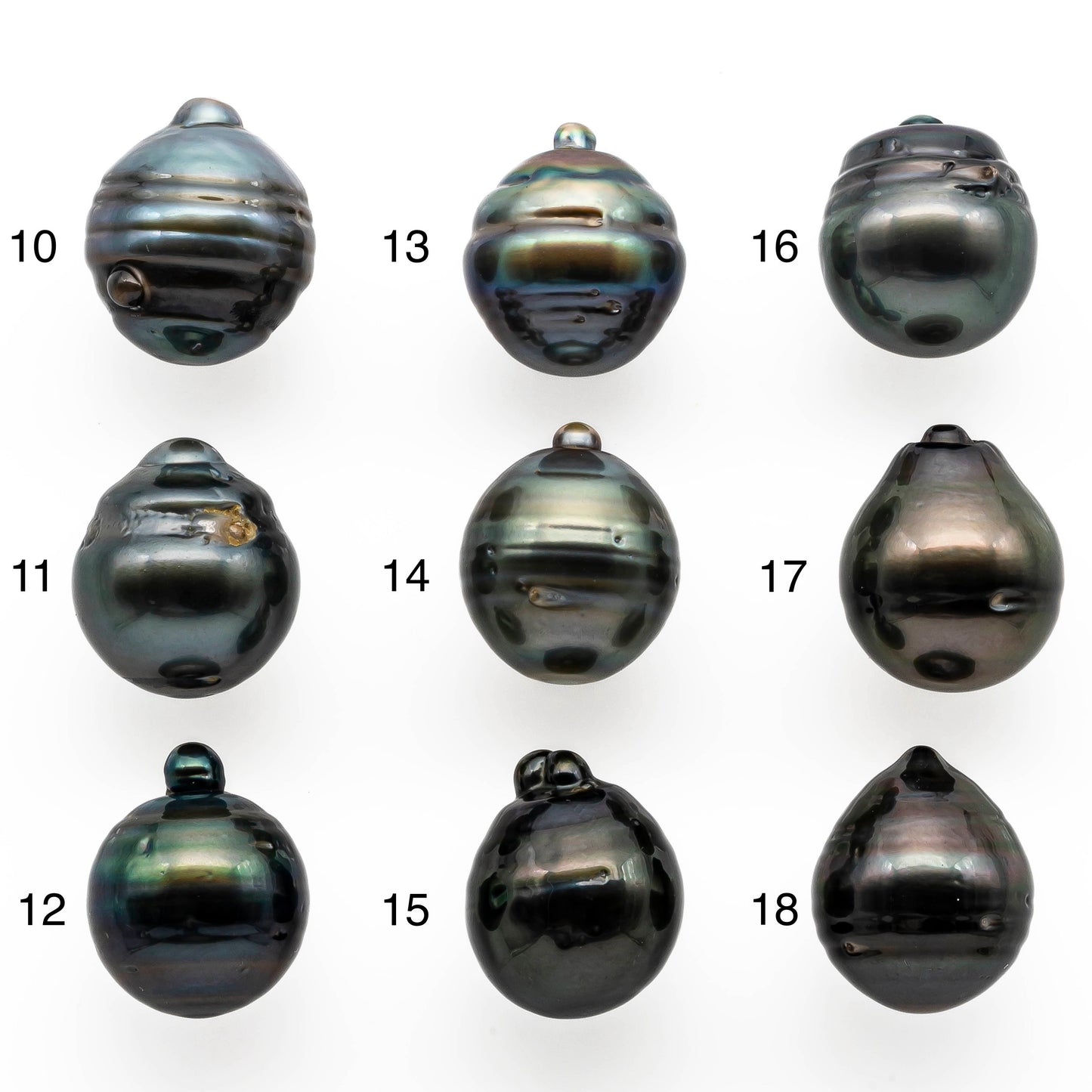 13-14mm Tahitian Pearl Baroque Drops in Natural Color and High Luster, Undrilled Loose Single Piece, SKU # 2014TH