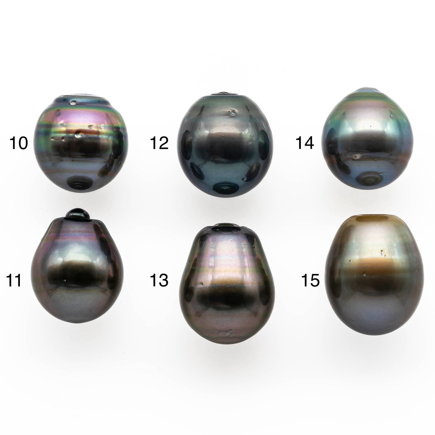 14-15mm High Quality Tahitian Pearl Drop in Natural Color and Very Nice Luster, Single Piece Loose Undrilled, SKU # 2015TH