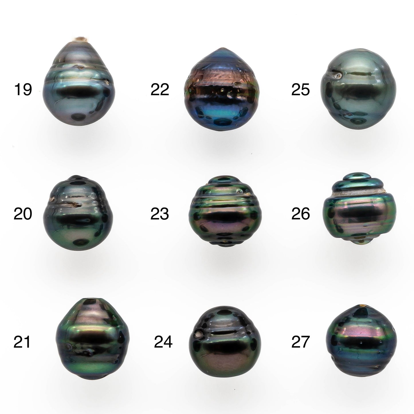 9-10mm Colorful Tahitian Pearl Single Piece Drop in Natural Color and High Luster with Minor Blemishes, Loose Undrilled, SKU # 2022TH