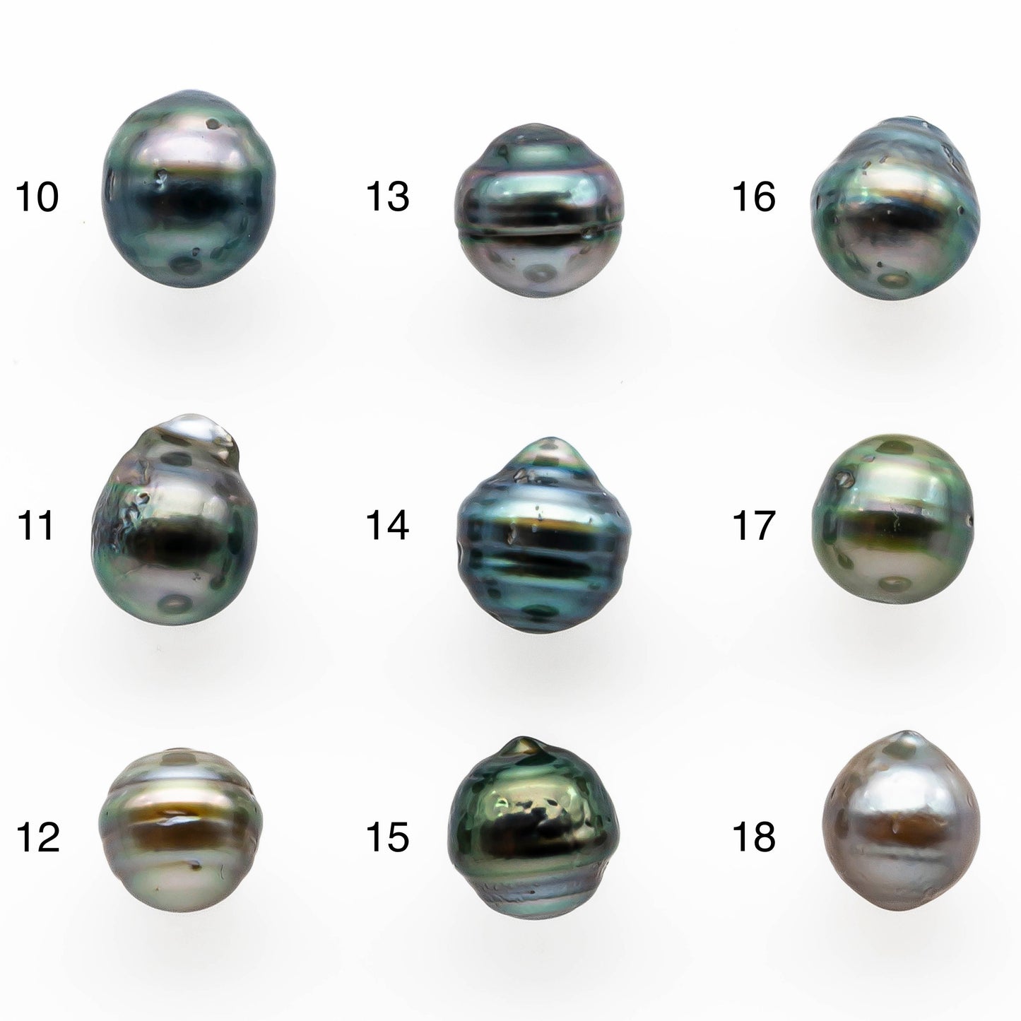 8-9mm Tahitian Pearl Baroque Teardrop Shape in Undrilled Loose Single Piece High Luster and Natural Color with Blemishes, SKU # 2024TH