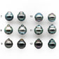 9-10mm Matching Pair Tahitian Pearl Drop with  High Luster and Minor Blemish, Non Drilled  for Making Earring, SKU # 2027TH