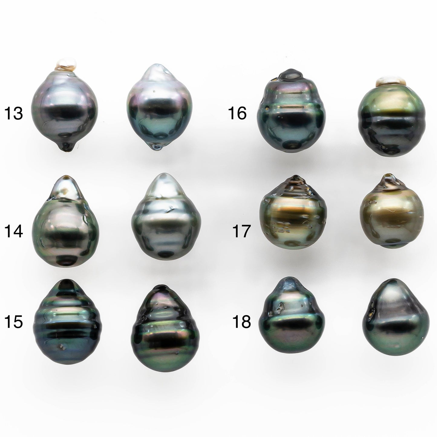 9-10mm Matching Pair Tahitian Pearl Drop with High Luster and Minor Blemish, Non Drilled for Making Earring, SKU #2028TH