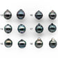 8-9mm Matching Pair Drop Tahitian Pearl  Undrilled with High and Minor Blemish, For Making Earring, SKU # 2030TH