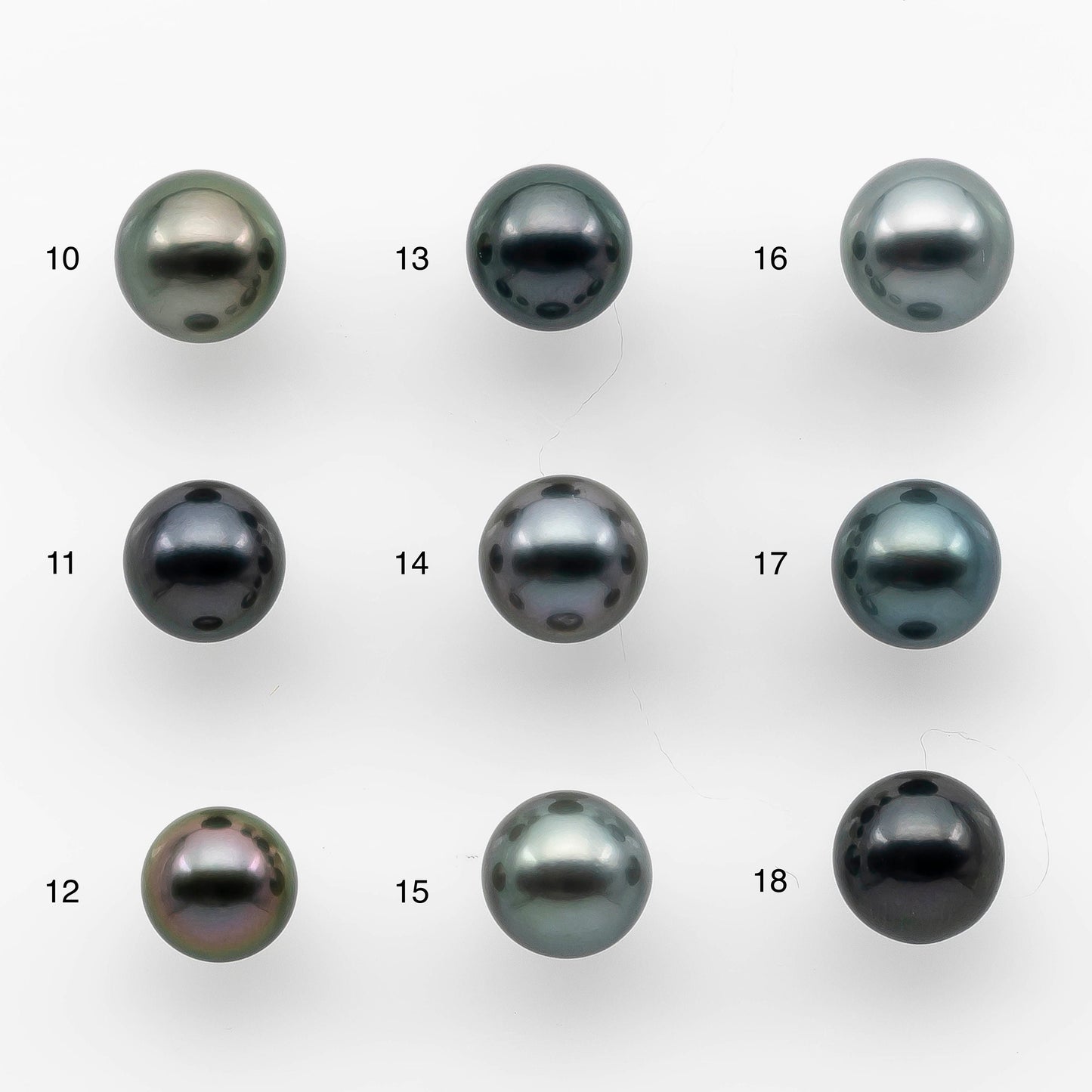 8-9mm AAA High Quality Round Tahitian Pearl in  Natural Color and Very Nice Luster, Single Piece Loose Undrilled, SKU # 2083TH