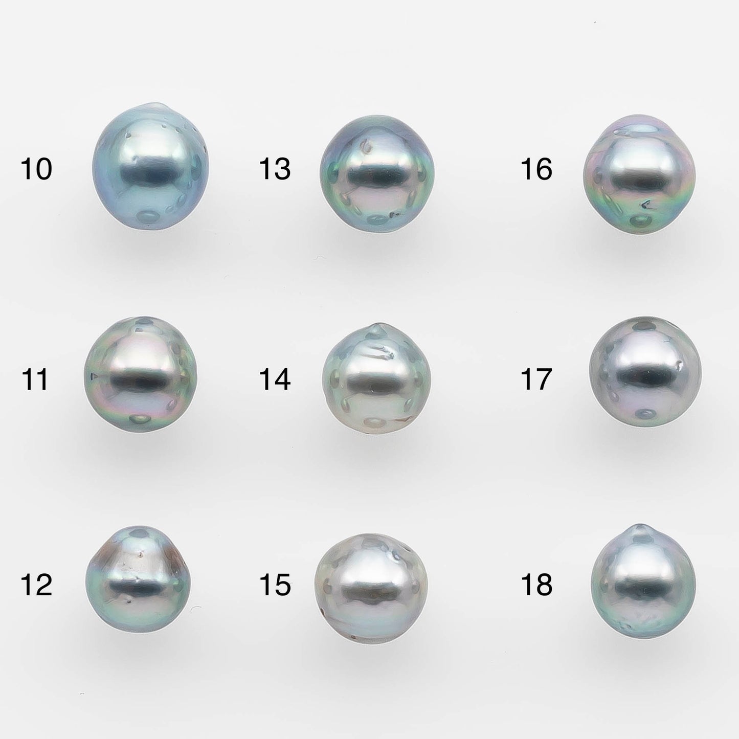 8-9mm Tahitian Pearl Drop with High Luster and Natural Color in Silver Blue with Minor Blemishes, Loose Single Piece Undrilled, SKU #2096TH