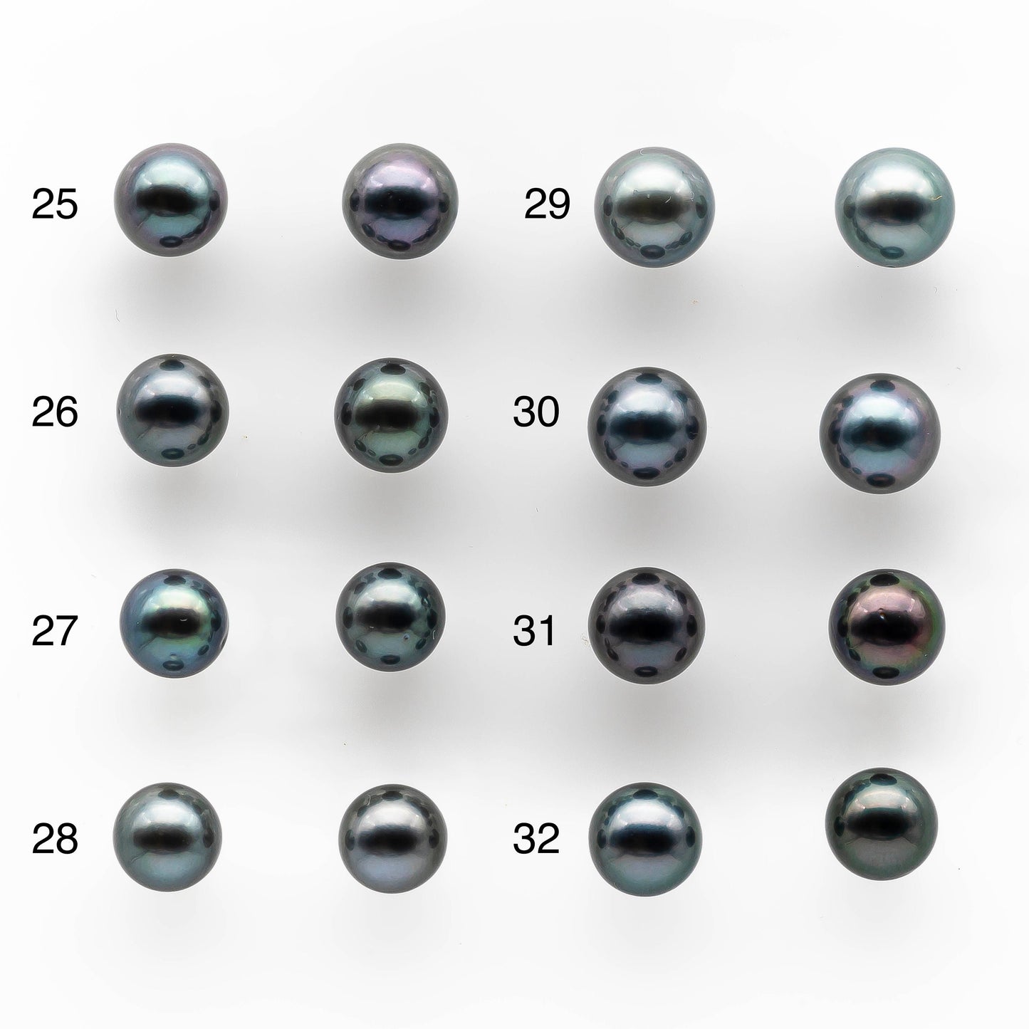 8-9mm Matching Pair Gorgeous Tahitian Pearl Near Round in Amazing Luster, Undrilled for Making Earring, SKU # 2033TH