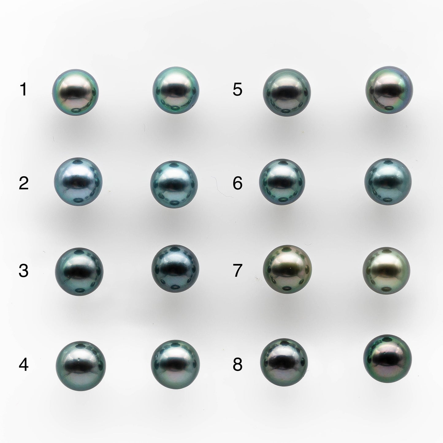 8-9mm Matching Pair Gorgeous Tahitian Pearl Near Round in Amazing Luster, Undrilled for Making Earring, SKU # 2033TH