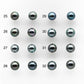 8-9mm  Matching Pair Near Round Tahitian Pearl Undrilled with High and Minor Blemish, For Making Earring, SKU # 2034TH