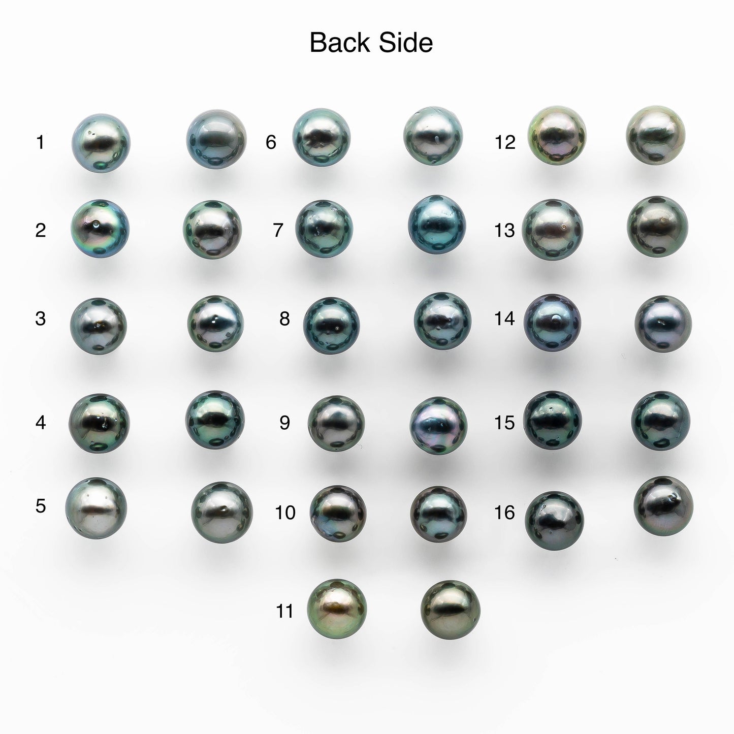 9-10mm Matching Pair LooseTahitian Pearl with High Luster and Minor Blemish,  Undrilled for Making Earring or Pendant, SKU # 2037TH