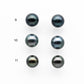 9-10mm Matching Pair Gorgeous Tahitian Pearl Round in Amazing Luster with Minor Blemish, Undrilled for Making Earring, SKU # 2040TH