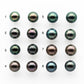 10-11mm Matching Pair Gorgeous Tahitian Pearl Round in Amazing Luster with Minor Blemish, Undrilled for Making Earring, SKU # 2041TH