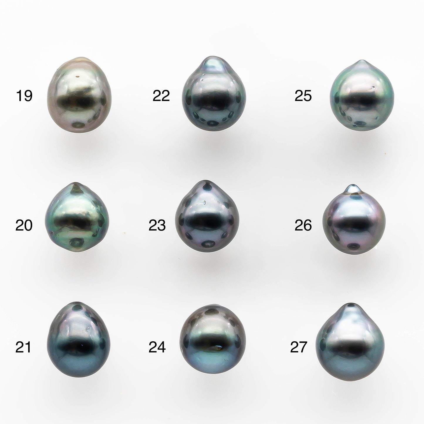 8-9mm Tahitian Pearl Drop with High Luster and Natural Color with Minor Blemishes, Loose Single Piece Undrilled, SKU # 2045TH