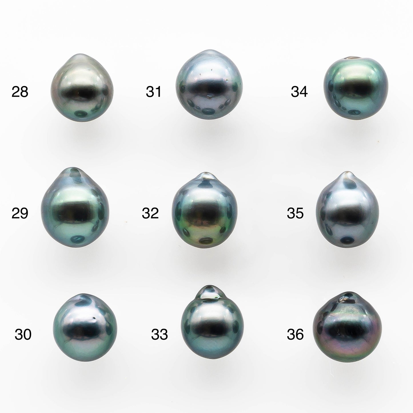 8-9mm Tahitian Pearl Drop with High Luster and Natural Color with Minor Blemishes, Loose Single Piece Undrilled, SKU # 2045TH