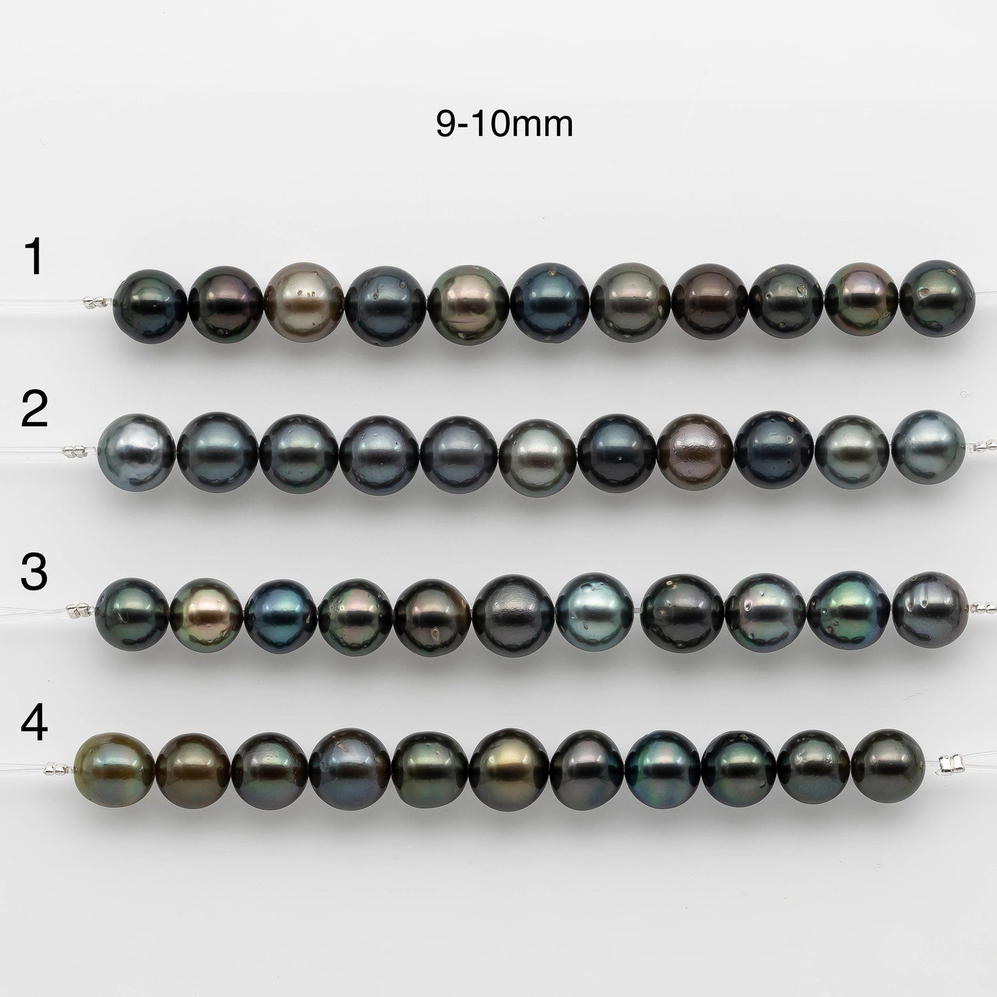 9-11mm Tahitian Pearl in Short Strand with All Natural Color with High Luster for Jewelry Making, SKU# 2060TH