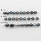 8-10mm Tahitian Pearl in Short Strand with All Natural Color with High Luster for Jewelry Making, SKU# 2061TH