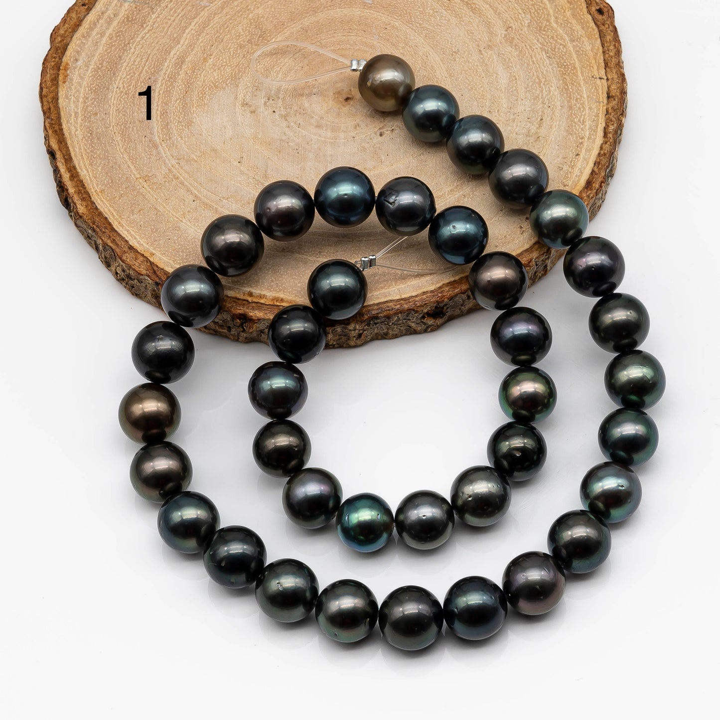 10-11mm Round Tahitian Pearl in Full Strand with Natural Color and High Luster, For Jewelry Making, SKU # 2062TH