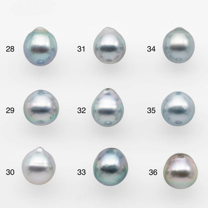 8-9mm High Quality Tahitian Pearl in Silver Blue or Gray Natural Color and Very Nice Luster, Single Piece Loose Undrilled, SKU # 2107TH