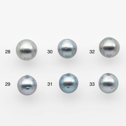 8-9mm Tahitian Pearl with High Luster and Natural Color in Silver Blue with Minor Blemishes, Loose Single Piece Undrilled, SKU # 2110TH