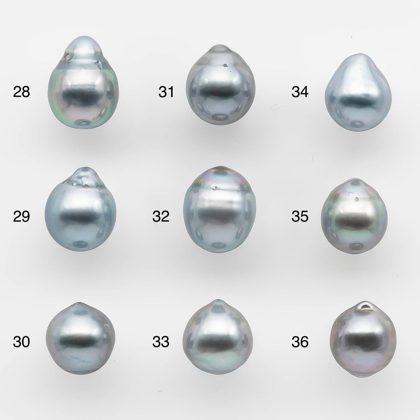 8-9mm Tahitian Pearl Drop with High Luster and Natural Color with Minor Blemishes, Loose Single Piece Undrilled, SKU # 2112TH