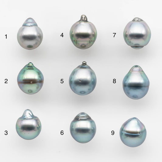 8-9mm Tahitian Pearl Drop with High Luster and Natural Color with Minor Blemishes, Loose Single Piece Undrilled, SKU # 2112TH