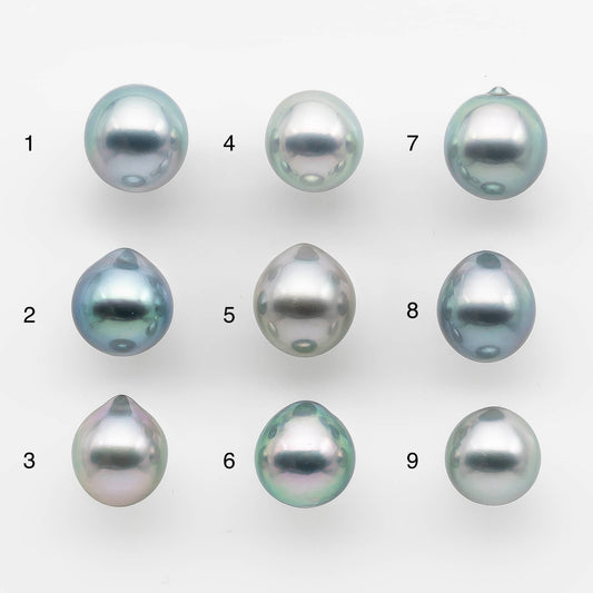 9-10mm High Quality Tahitian Pearl in Silver Blue or Gray Natural Color and Very Nice Luster, Single Piece Loose Undrilled, SKU # 2114TH