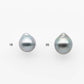 9-10mm Tahitian Pearl Drop with High Luster and Natural Color in Silver Blue, Loose Single Piece Undrilled, SKU # 2116TH