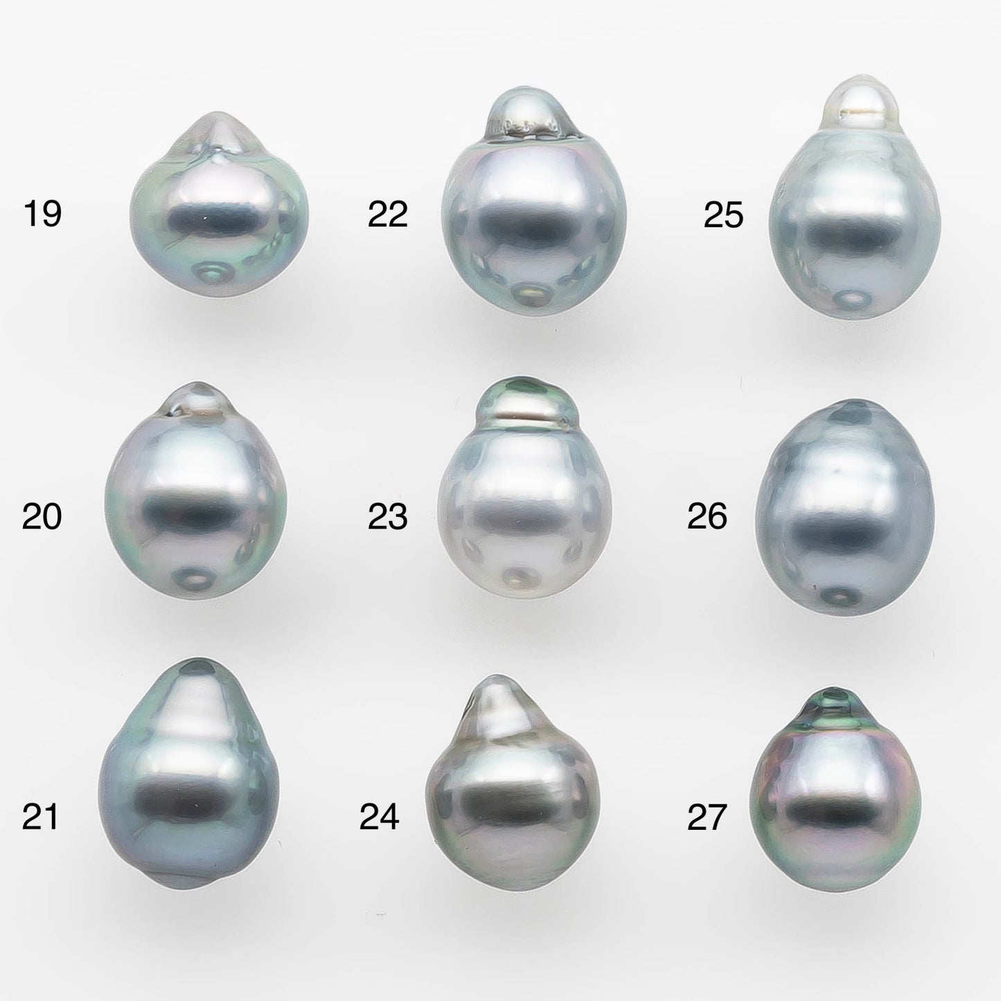 9-10mm Tahitian Pearl Drop with High Luster and Natural Color in Silver Blue, Loose Single Piece Undrilled, SKU # 2117TH