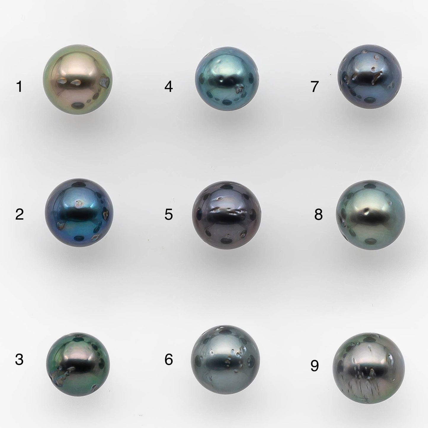 8-9mm Tahitian Pearl Round with High Luster and Natural Color with Blemishes, Loose Single Piece Undrilled, SKU # 2122TH