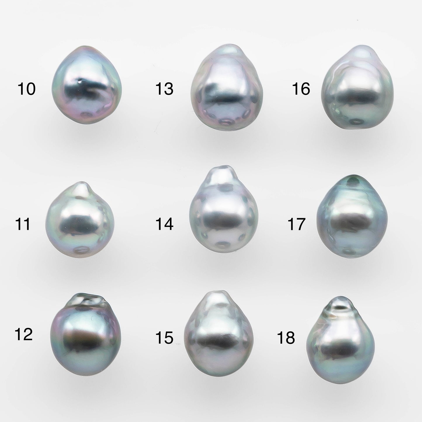 9-10mm High Quality Tahitian Pearl in Silver Blue or Gray Natural Color and Very Nice Luster, Single Piece Loose Undrilled, SKU # 2073TH