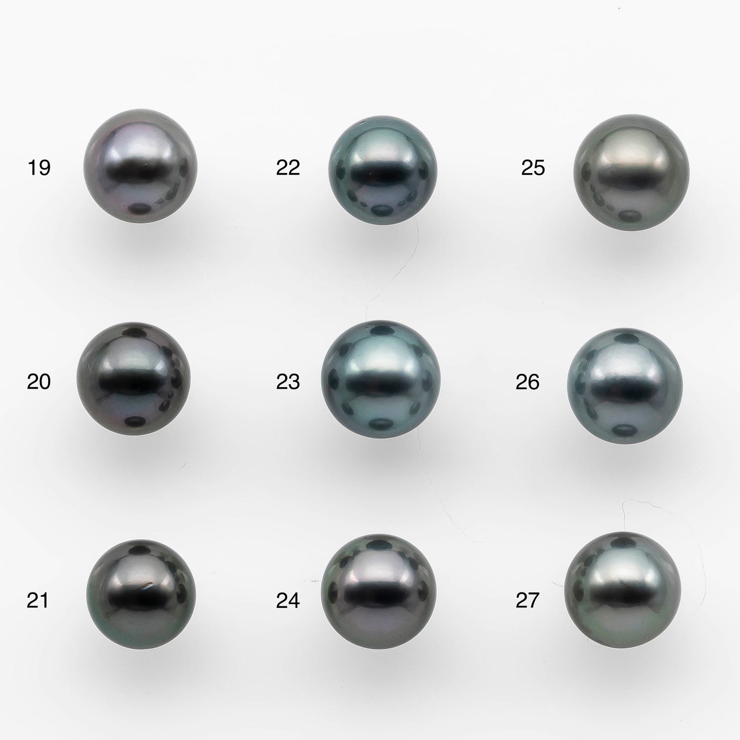 8-9mm AAA High Quality Round Tahitian Pearl in  Natural Color and Very Nice Luster, Single Piece Loose Undrilled, SKU # 2083TH