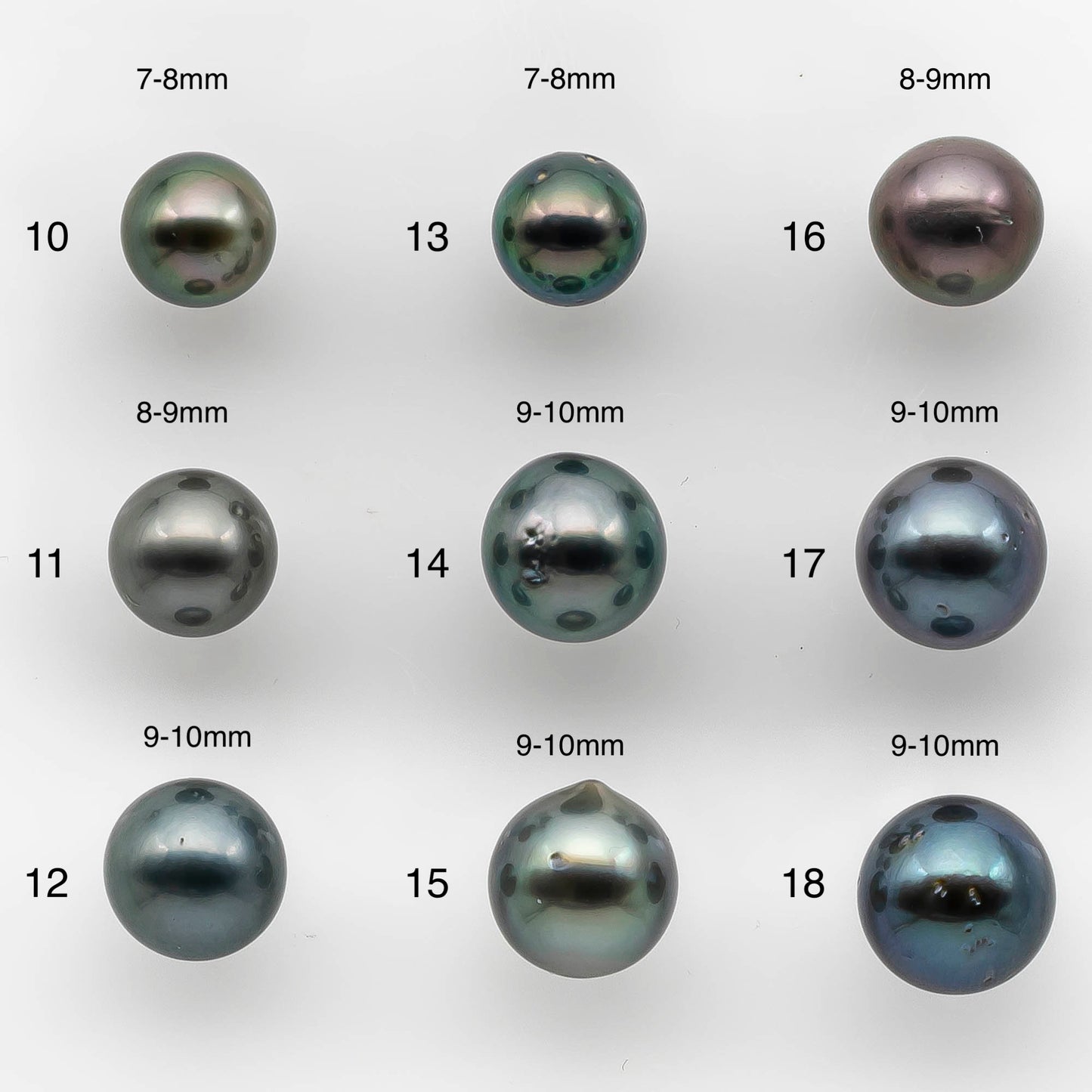 7-10mm High Quality Tahitian Pearl in Natural Color and Very Nice Luster, Single Piece Loose Undrilled, SKU # 2152TH