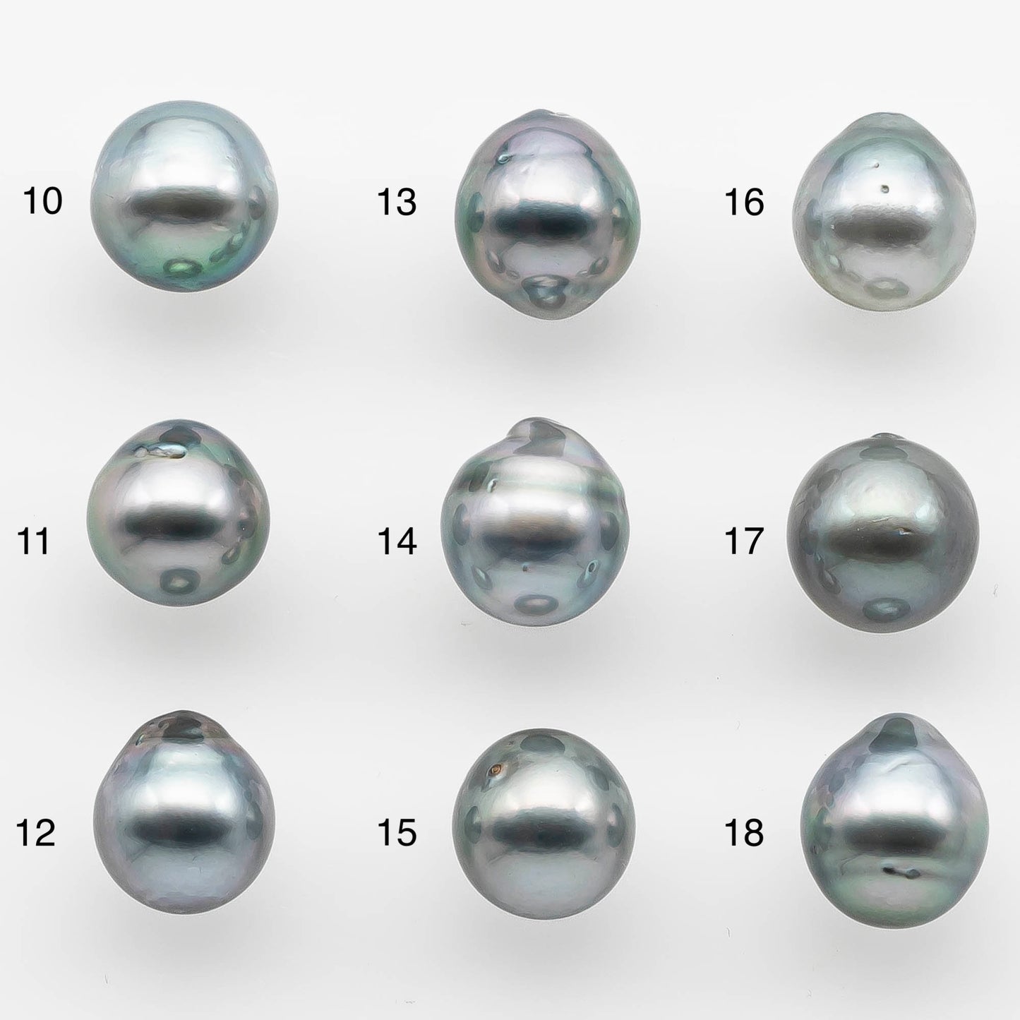 10-11mm Tahitian Pearl Drop with High Luster and Natural Color with Minor Blemishes, Loose Single Piece Undrilled, SKU # 2155TH