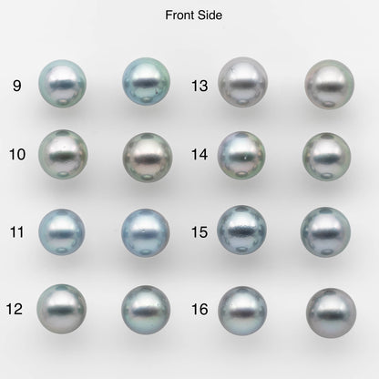 10-11mm Matching Pair Tahitian Pearl in Natural Color with High Luster and Blemish, Undrilled for Making Earring or Pendant, SKU # 2094TH